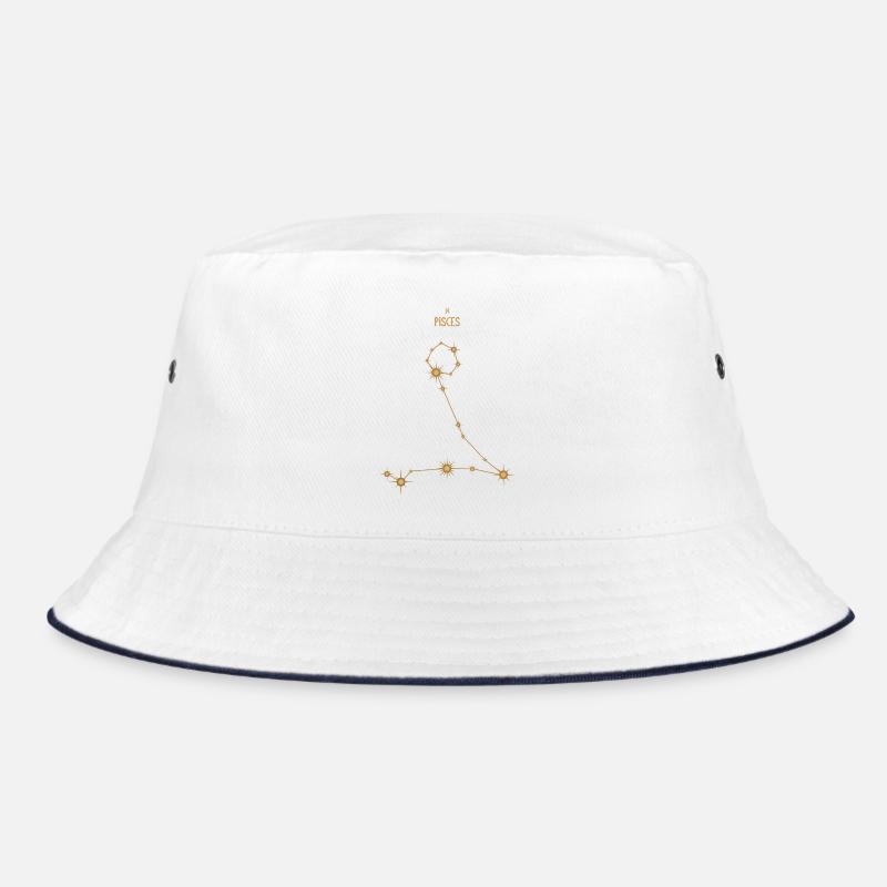 Fische Sternzeichen Sternkonstellation Goldene Töne Bucket Hat