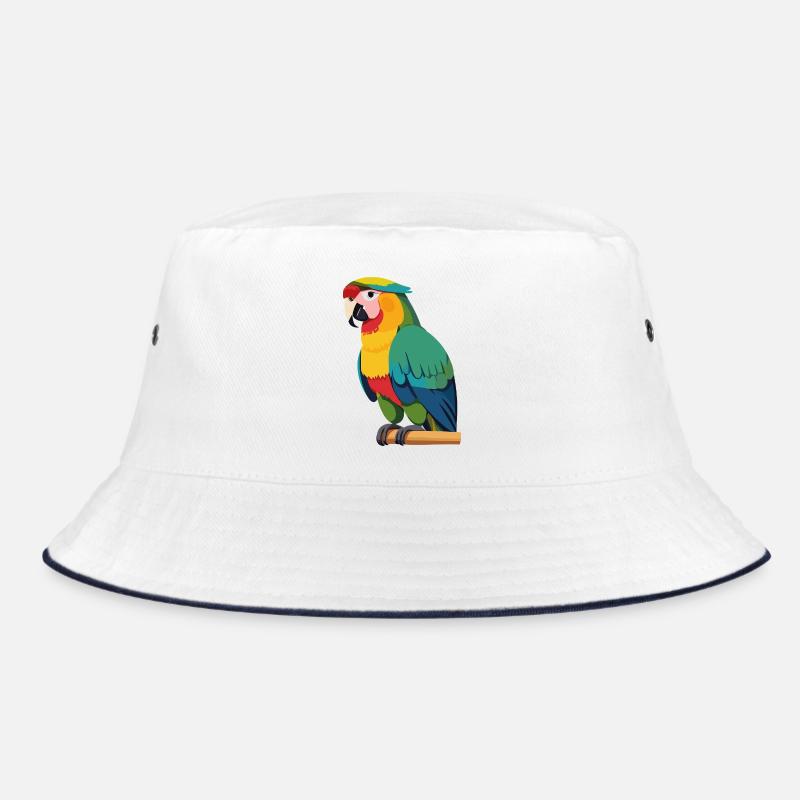 Colorful parrot modeled on art Bucket Hat