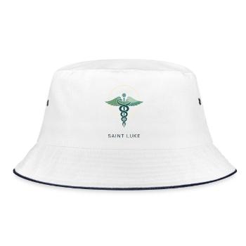 Saint Luke: Medical Assistance - Bucket Hat - white/navy - Front