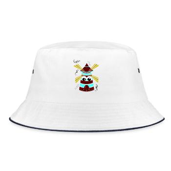 Tourne petit moulin - Bucket Hat - Weiß/Navy - Vorne