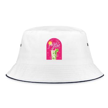 Mojito - Bucket Hat - Weiß/Navy - Vorne