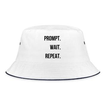 Prompt. Wait. Repeat. - Bucket Hat - white/navy - Front