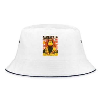 Géant Père Noël en mode Kaiju Retro - Bob - blanc/marine - Devant