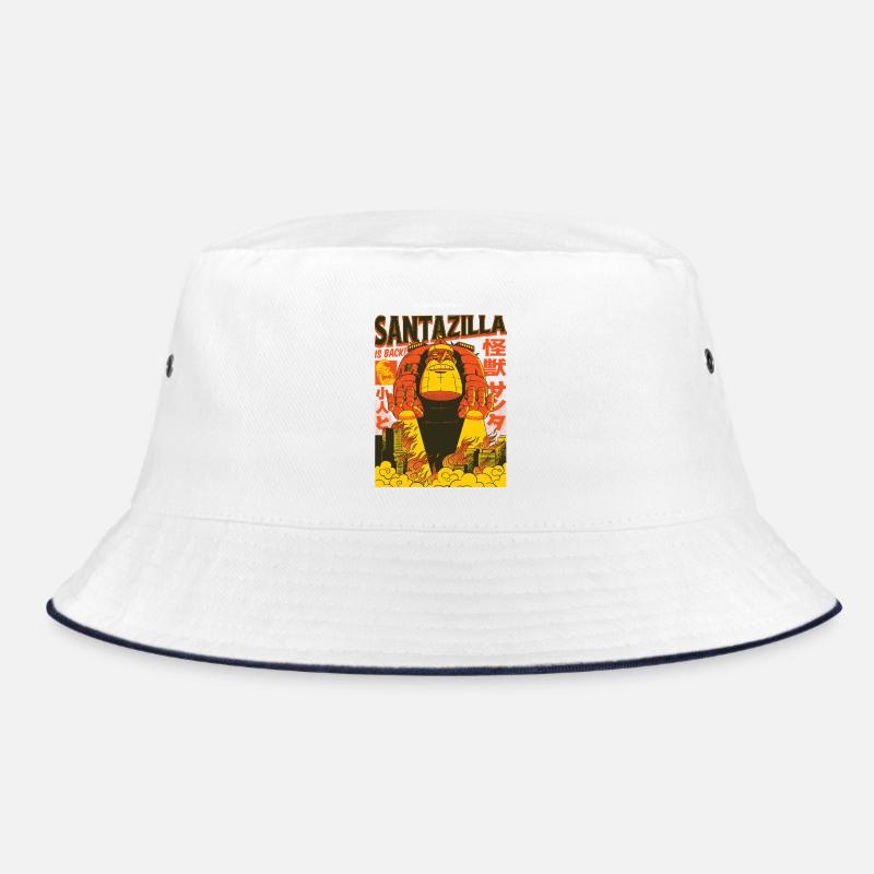Riesiger Weihnachtsmann im Retro-Kaiju-Modus Bucket Hat