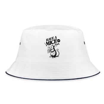 Neon City Skyline mit buntem Kontrast - Bucket Hat - Weiß/Navy - Vorne