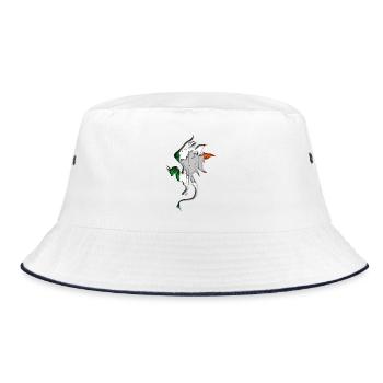 Flag of Ireland - Ireland - Dragon Silhouette - Bucket Hat - white/navy - Front