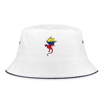 Flag of Colombia - Colombia - Dragon Silhouette - Bucket Hat - white/navy - Front
