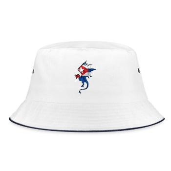 Drapeau de Cuba - Cuba - Silhouette de dragon - Bob - blanc/marine - Devant