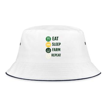 Eat Sleep Repeat Firm - Bucket Hat - white/navy - Front