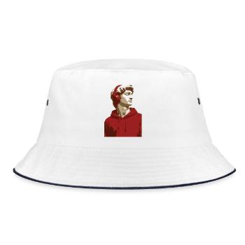 Contemporary David Michelangelo Portrait  - Bucket Hat - white/navy - Front