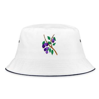 Plums - Bucket Hat - white/navy - Front