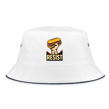 Bold Resistance Food Resist_DC_Sandwich_Thrower - Bucket Hat - white/navy - Front