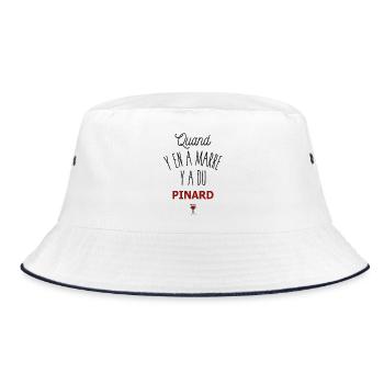 Wine Pinard Aperitif Aperitif Funny Humor - Bucket Hat - white/navy - Front