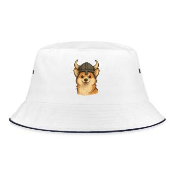 Illustration de chien viking - Bob - blanc/marine - Devant