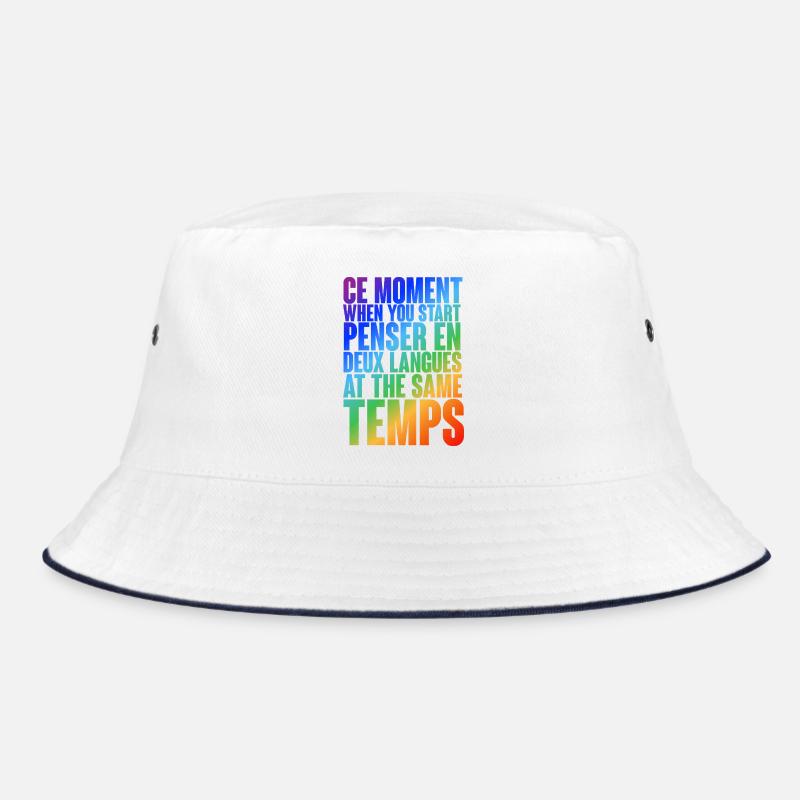 Multilingual thinking motif in color gradient Bucket Hat