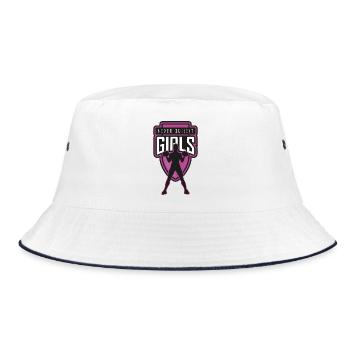 Strong girl power motif with dumbbells - Bucket Hat - white/navy - Front