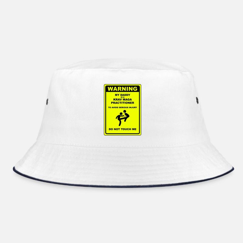 Warning! Daddy does Krav Maga! - Bucket Hat - white/navy