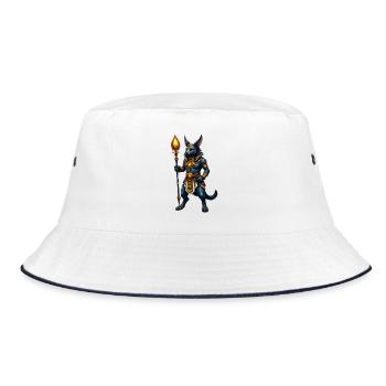 Dioscat Anubis aus Epic Fantasy - Bucket Hat - Weiß/Navy - Vorne