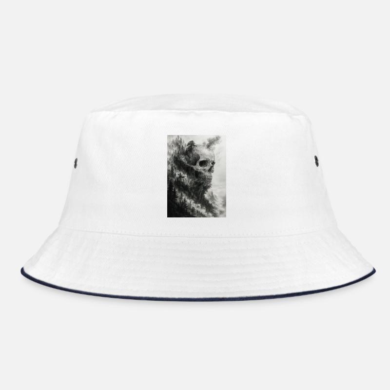 Unheimliche Waldschädel-Illustration Bucket Hat