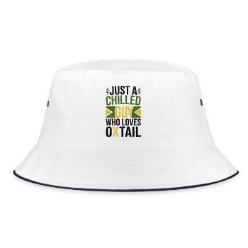 Chill Guy with Oxtail, Jamaica Flag  - Bucket Hat - white/navy - Front