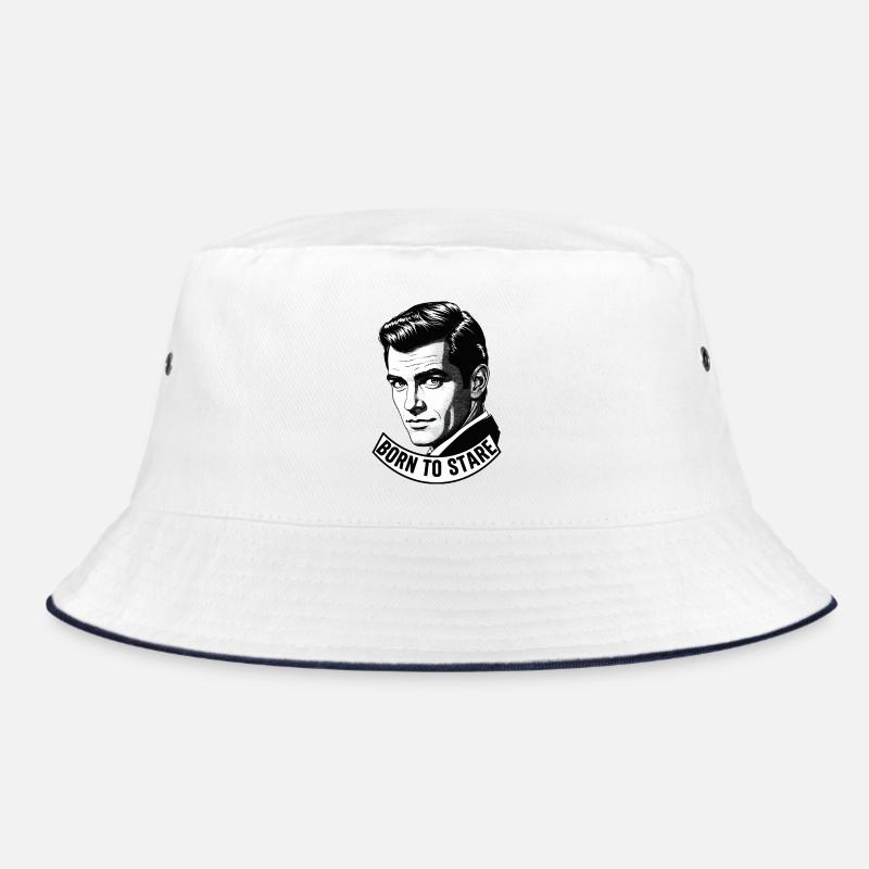 Born To Stare Funny Retro Comic Man Bucket Hat