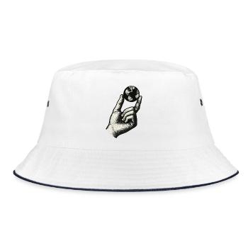 Kleine Welt, Erde - Bucket Hat - Weiß/Navy - Vorne