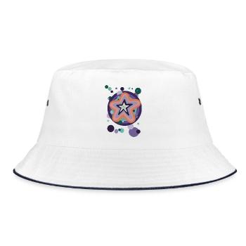 Abstract star pattern in pastel colors - Bucket Hat - white/navy - Front