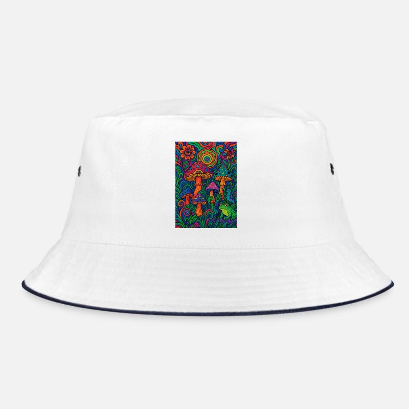 Forêt de champignons psychédéliques - Œuvres d’art rétro colorées Bob