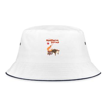Bosphorus Shrimp, Istanbul - Bucket Hat - white/navy - Front