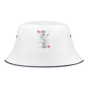 Turkiye Minmalist Sword King Tarot - Bucket Hat - white/navy - Front