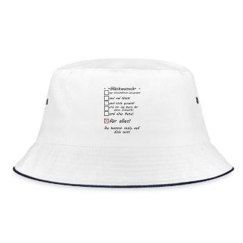 Passed Teaching Sample Teaching Sample Congratulations - Bucket Hat - white/navy - Front