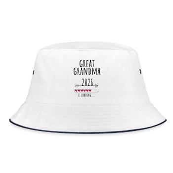 Great Grandma to be 2026 Geschenk Schwangerschaft - Bucket Hat - Weiß/Navy - Vorne