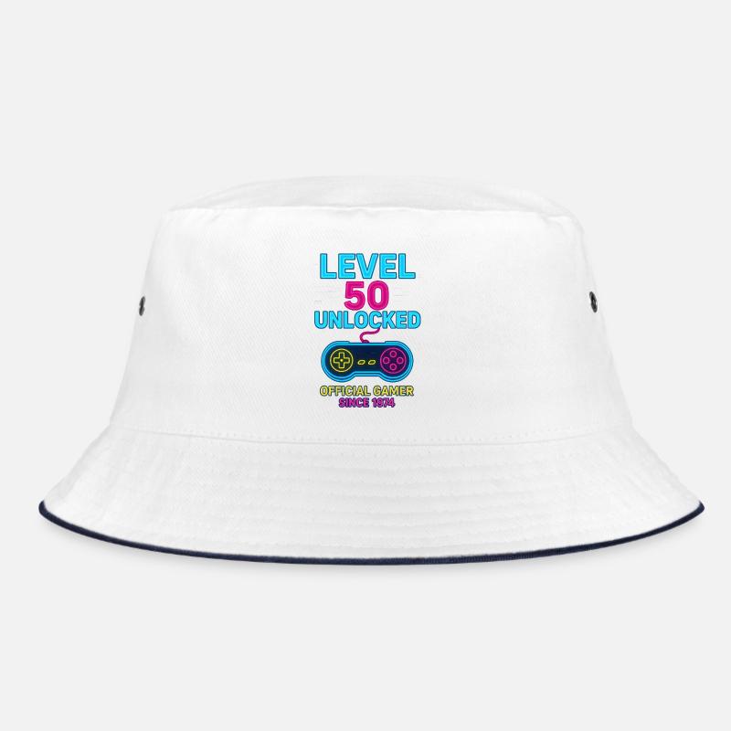 Level 50 Gamer Neon Design Bucket Hat