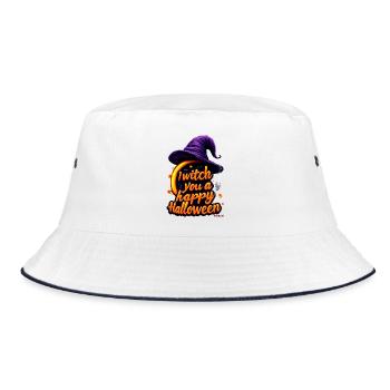 " I Witch you a Happy Halloween " - Bucket Hat - white/navy - Front