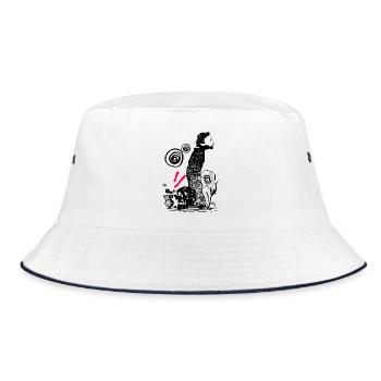 DER REISENDE - Bucket Hat - Weiß/Navy - Vorne