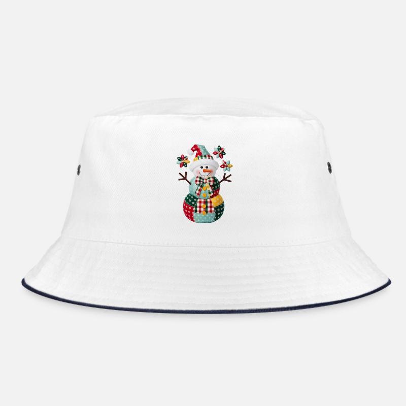 Patchwork Schneemann Feiertagsstimmung Bucket Hat