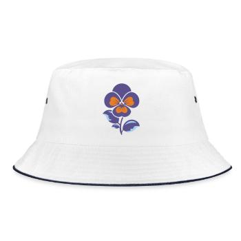 Fleur violette et oranger - Bob - blanc/marine - Devant