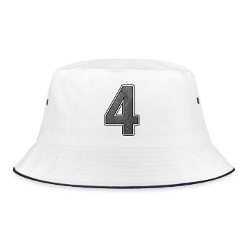 Four Grunge Metal Texture - Bucket Hat - white/navy - Front