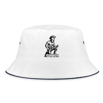 Krieger Schmerz und Ruhm - Bucket Hat - Weiß/Navy - Vorne