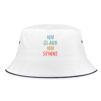 Ich glaub, ich spinne – Lustiges Sprüche Design - Bucket Hat - white/navy - Front