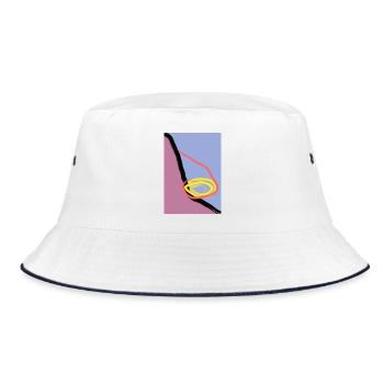 Bürsten - Bucket Hat - Weiß/Navy - Vorne