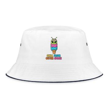 Außerirdischer Eiscreme-Kegel - Bucket Hat - Weiß/Navy - Vorne