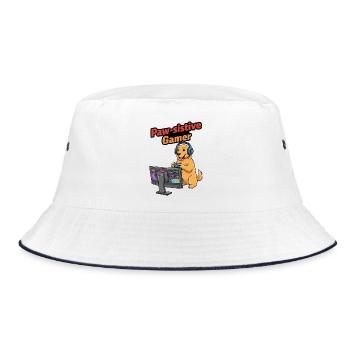 PawSitive Gamer Hundespiel - Bucket Hat - Weiß/Navy - Vorne