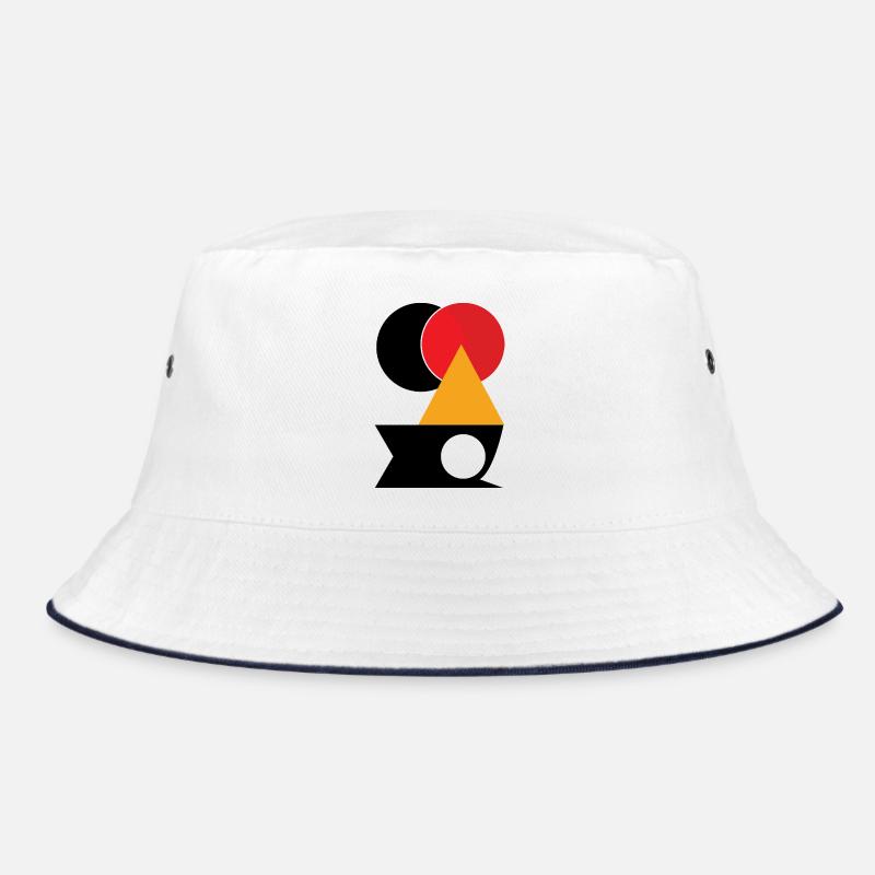 Red circle on golden triangle Bucket Hat