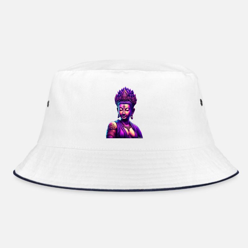Neon Buddha with Lotus Crown Bucket Hat
