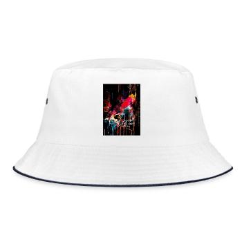 Ojio-Constellart- Colorful Abstract Explosion - Bucket Hat - white/navy - Front