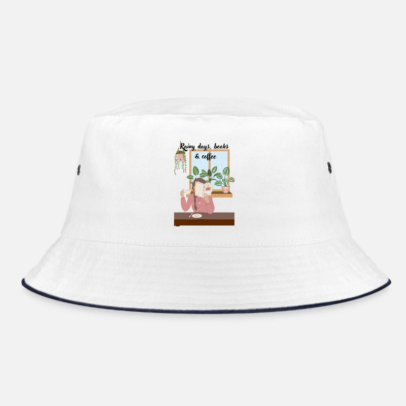 Kuscheltage Lesen mit Kaffee - Bucket Hat - Weiß/Navy
