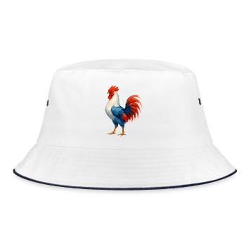 Coq flamboyant bleu blanc rouge - France Patriote - Bob - blanc/marine - Devant