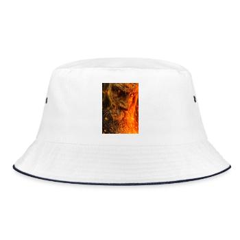 Fiery Ember Warrior Portrait - Bucket Hat - white/navy - Front