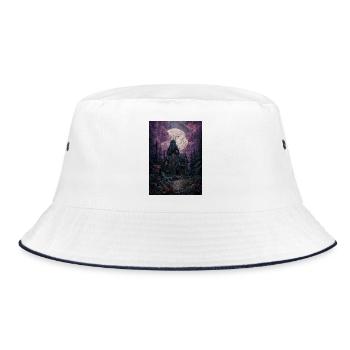 Moonlit Haunting Mansion - Bucket Hat - white/navy - Front